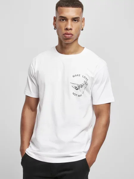 Mister Tee Póló Make Love Tee fekete fehér