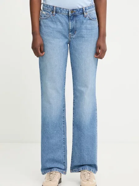 Guess Jeans blugi drepți pentru femei albastru