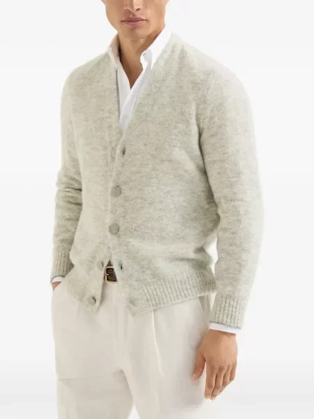 Cardigan Brunello Cucinelli de lână gri