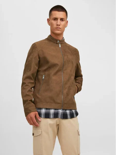 Jack & Jones Kurtka z imitacji skóry Rocky brązowy