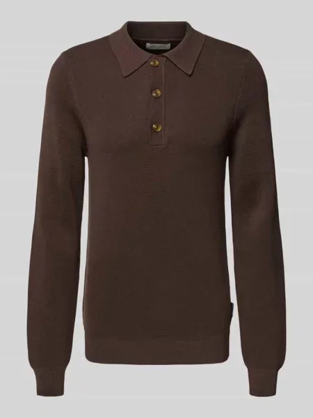 Sweter z dzianiny z kołnierzykiem polo model ‘ABEL’ Casual Friday