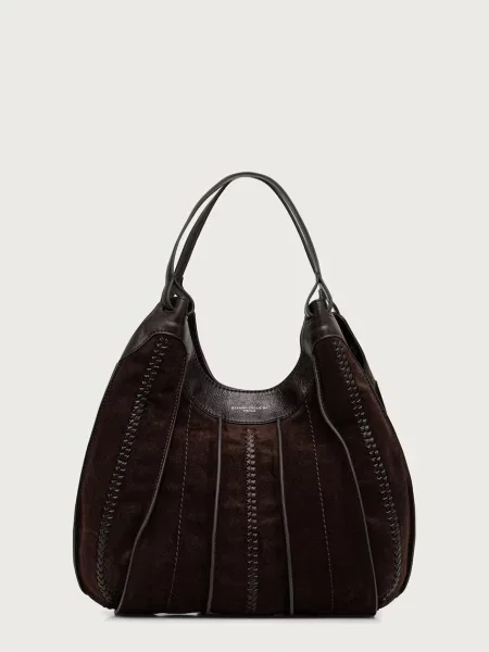Gianni Chiarini geantă shopper pentru femei din piele întoarsă DUA maro