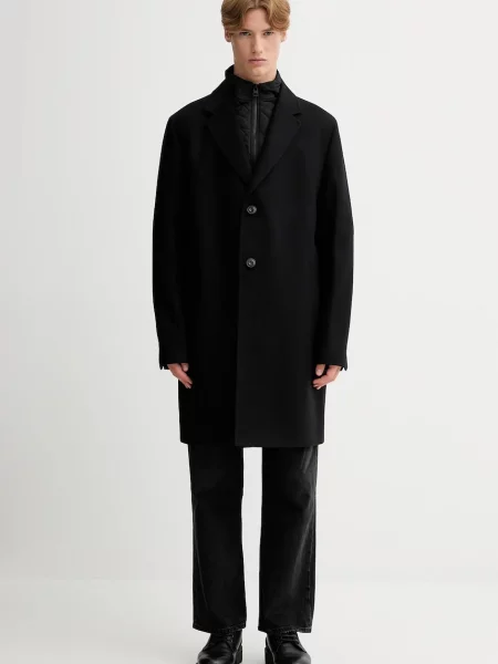 Пальто з вовною HUGO чорний