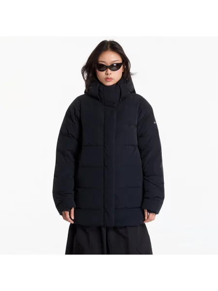 Péřová bunda Columbia Amaze Puff Mid Hooded black černá