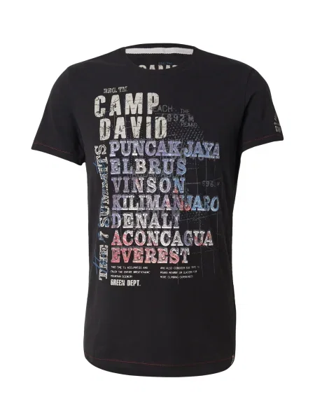 CAMP DAVID Póló égkék / világosszürke / pasztellpiros fekete