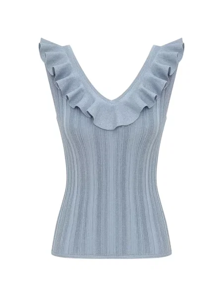 Top Zimmermann cu volane albastru