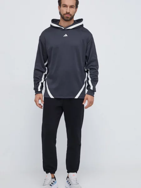 Pulover za vadbo adidas Performance Select s kapuco črna
