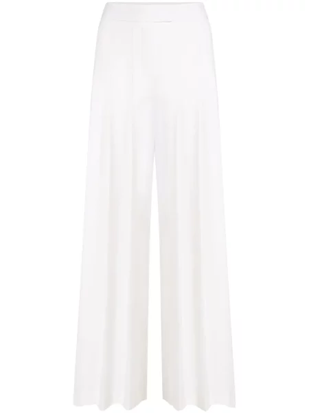 Pantaloni Karl Lagerfeld plisate alb
