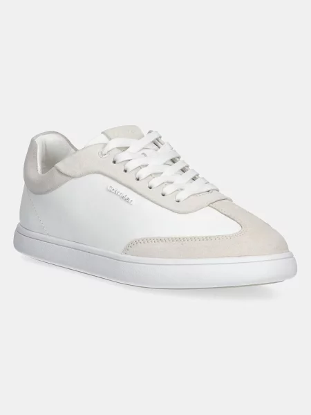 Calvin Klein Kožne tenisice CUPSOLE LACE UP LTH SUE MIX bijela