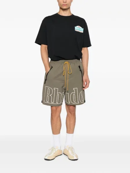 Pantaloni scurți Rhude cu imagine cu cordon verde