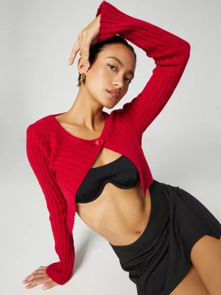 Bella x ABOUT YOU Geacă tricotată Lena' roz