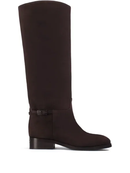 Botine Le Silla din piele de căprioară cu cataramă maro