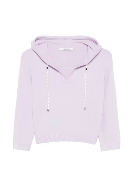 Hanorac cu glugă Dorothee Schumacher cu decolteu în V violet