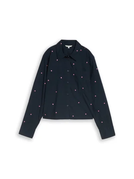 TOM TAILOR DENIM Bluză bleumarin / deschis roz