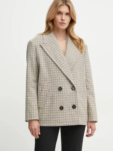 MAX&Co. palton de lana de tranzitie cu doua randuri de bej