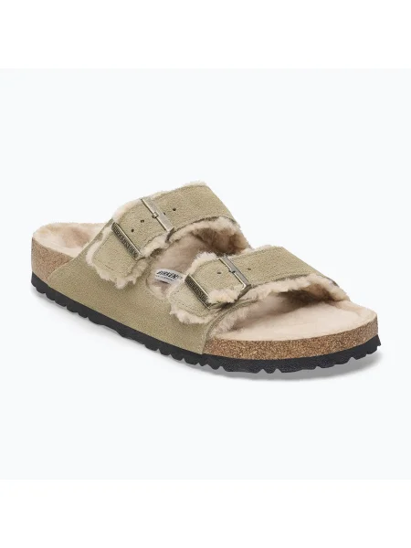Sandále Birkenstock z ovčej kože béžová