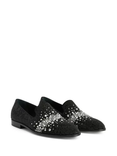 Kryształ górski loafersy Giuseppe Zanotti czarne