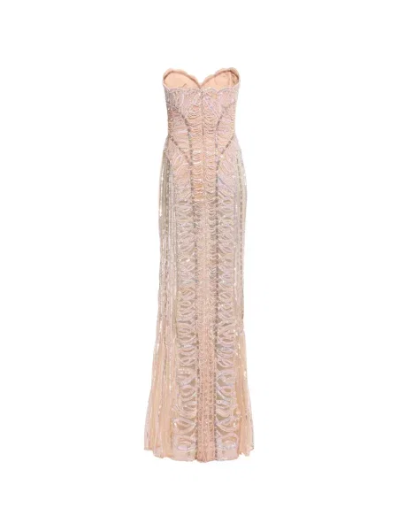 Μάξι φόρεμα Elie Saab με κέντημα στράπλες