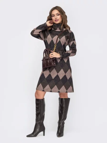 Вовняні Сукні Dressa коричневий