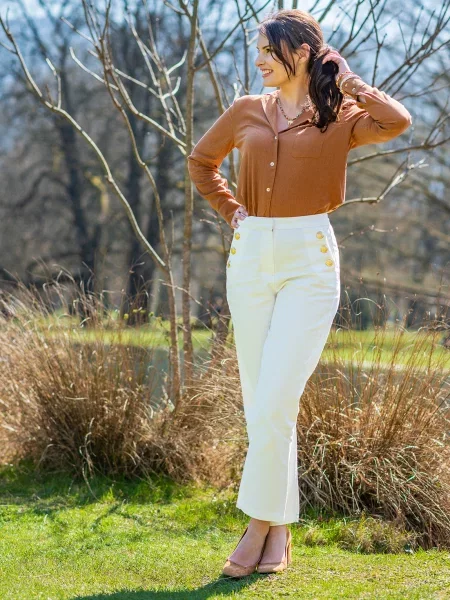 Ravne kavbojke Céleste bela