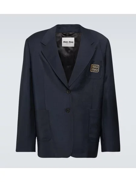 Marynarka Miu Miu wełniana niebieska