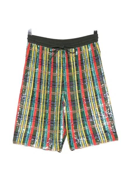 Szorty Ashish z cekinami w kratkę zielone