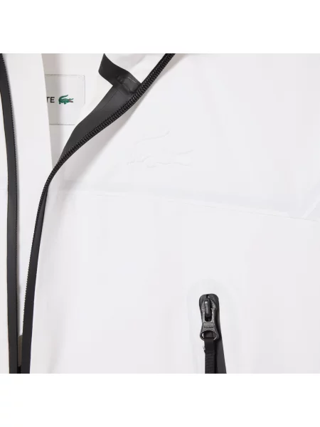 Lacoste Kurtka Oversize Z Kołnierzykiem Polo biała