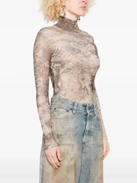 Body Jean Paul Gaultier s potiskem šedý