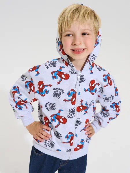 Sinsay Mikina na s kapucí Spider-Man šedá
