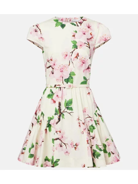 Rochie Oscar De La Renta cu model floral alb