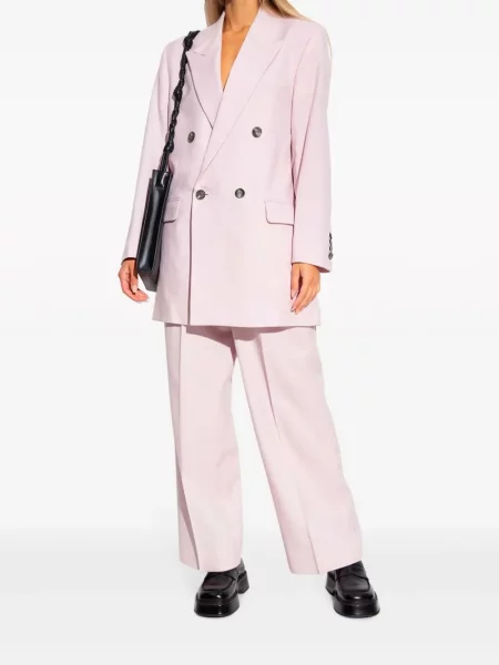 Vilnonis švarkas Ami Paris dvieiliai rožinė