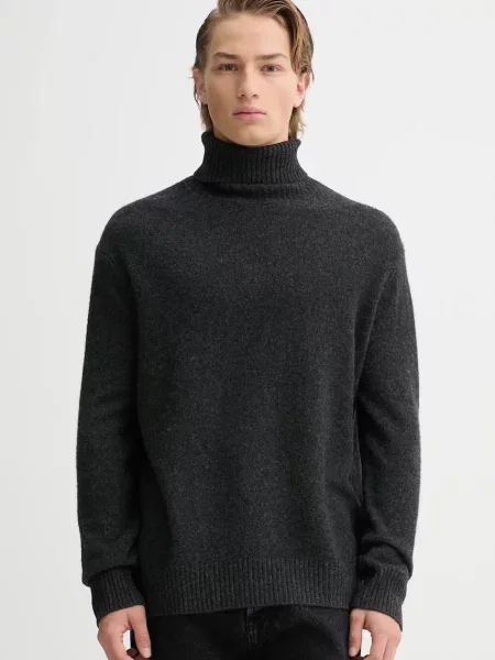 A.P.C. pulover de lână Pull Mahe cu guler gri