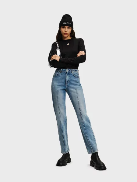Прямі джинси Karl Lagerfeld Jeans бавовна/еластан синій
