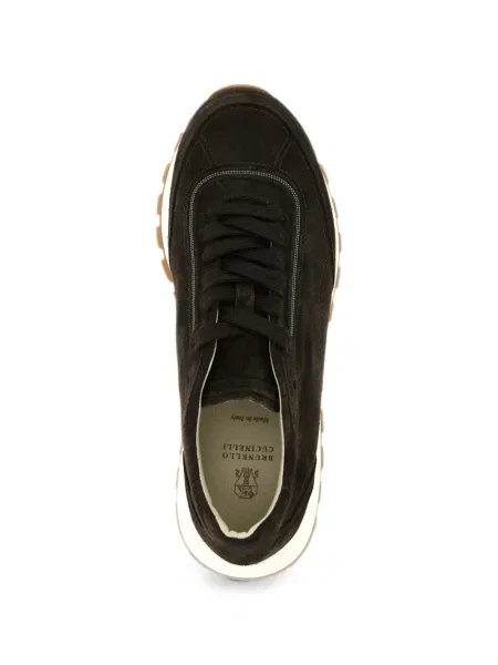 Sneakerși Brunello Cucinelli din piele de căprioară maro