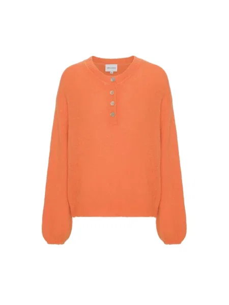Sweter American Dreams wełniany pomarańczowy