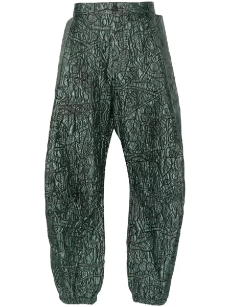 Pantaloni Walter Van Beirendonck cu imagine cu imprimeu abstract verde