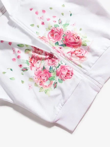 Bluza z kapturem dziecięca Monnalisa biała