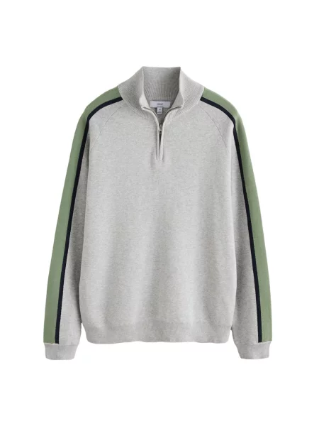 Next Pulover gri / verde deschis negru
