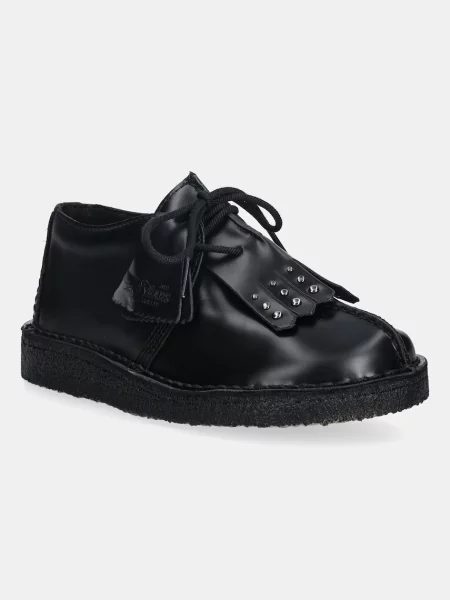 Clarks Originals pantofi de piele Desert Trek cu plat negru