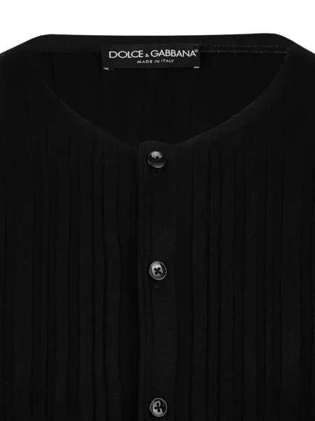 Cardigan Dolce & Gabbana de mătase lung negru