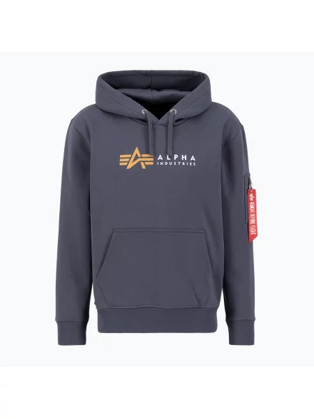 Férfi Alpha Industries Alpha Label szürke/fekete melegítőfelső. Méret: S fekete