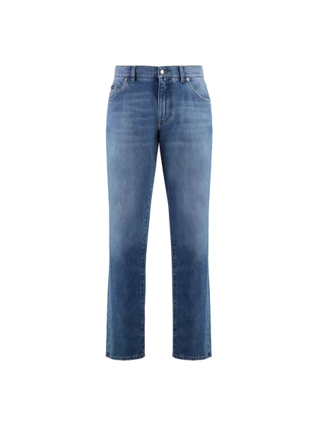 Jeansy straight leg Dolce And Gabbana niebieskie