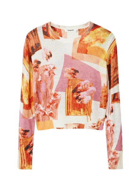 Pulover Desigual alb