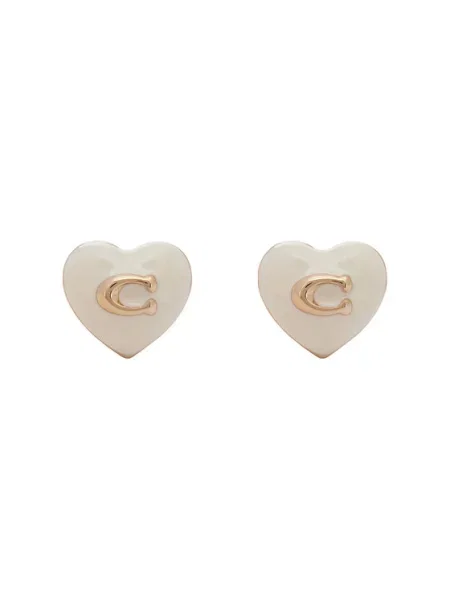 Coach Сережки Enamel Heart Stud Earrings срібний