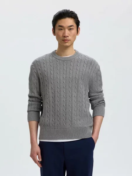 SELECTED Pulover SLMBraun' gri