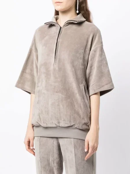 Είδος βελούδου τοπ Fear Of God Essentials μισό μανίκι γκρι