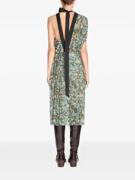 Rochie Dries Van Noten asimetrică albastru