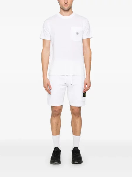 Tricou Stone Island cu strasuri alb