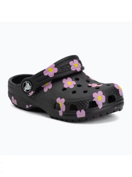Gyerek papucsok Crocs Classic Flower. Méret: EU fekete