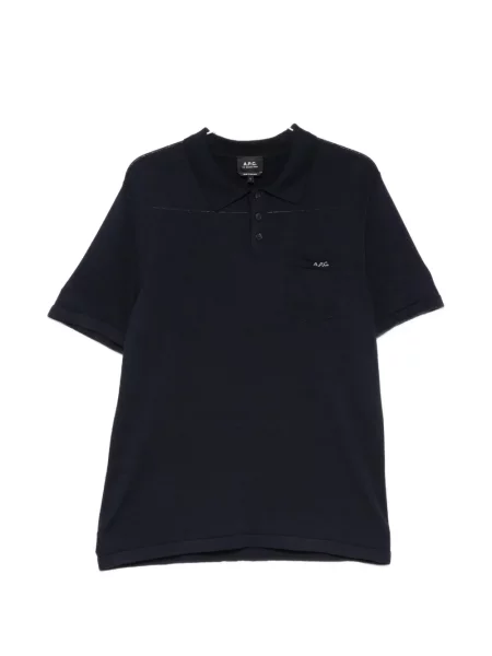 Tricou polo A.p.c. cu broderie albastru